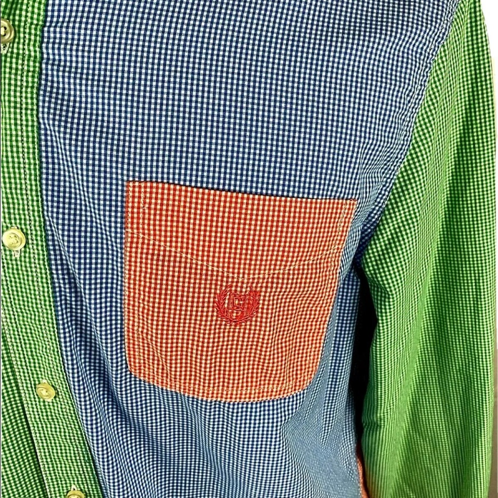 Chaps Multicolor Block Check Button Down Shirt - image 5